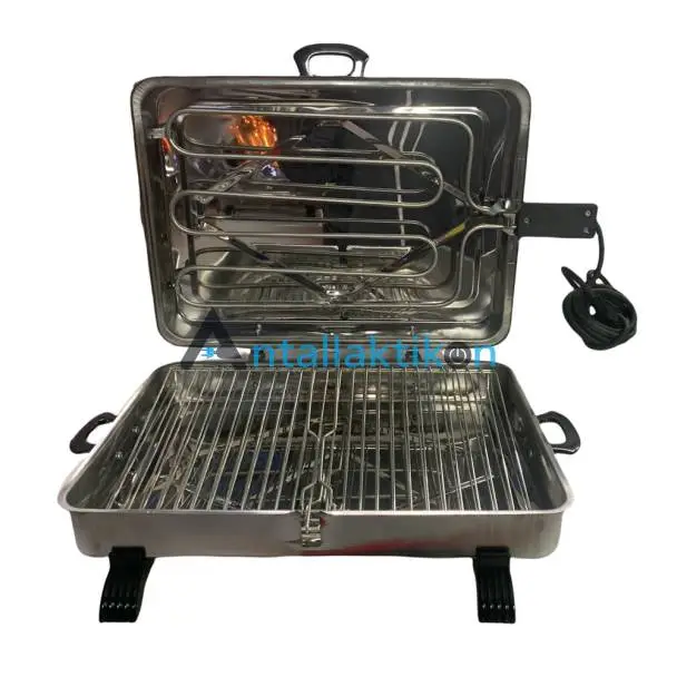 Ψηστιέρα Inox 1000w με καλώδιο ορθογώνια 23 x 34cm