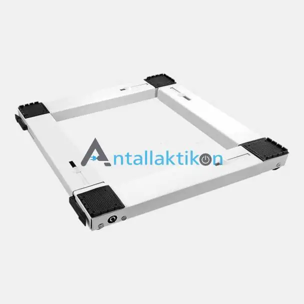 Βάση κουζίνας , πλυντηρίου , ψυγείου με ρόδες λευκή τετράγωνη (ρυθμιζόμενη)