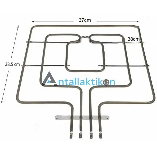 Αντίσταση φούρνου κουζίνας SIEMENS / BOSCH / NEFF 00776188  άνω μέρος 2700W (1000+1700) 37x38,5 cm με λαμάκι