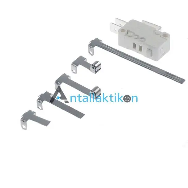 Μικροδιακόπτης με επαναφορά 3 επαφών 16A με διάφορα λαμάκια Γενικής Χρήσης