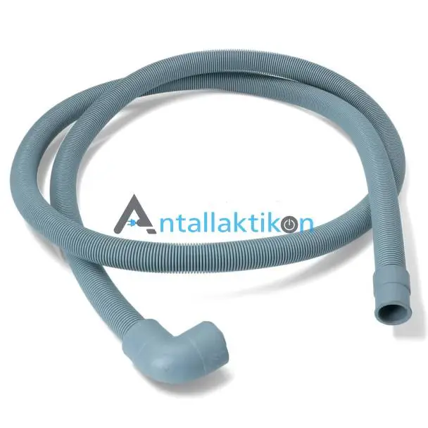 Σωλήνας σπιράλ αποχέτευσης νερού πλυντηρίου ρούχων/πιάτων 2,00m με γωνία (τρύπες 22mm & 29mm) ΓΕΝΙΚΗΣ ΧΡΗΣΗΣ