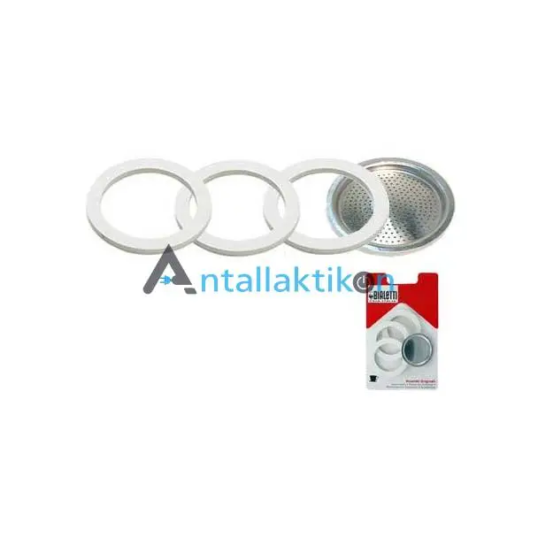 Ανταλλακτικό φίλτρο καφετιέρας & 3 φλάντζες για 2 μερίδες BIALETTI 
