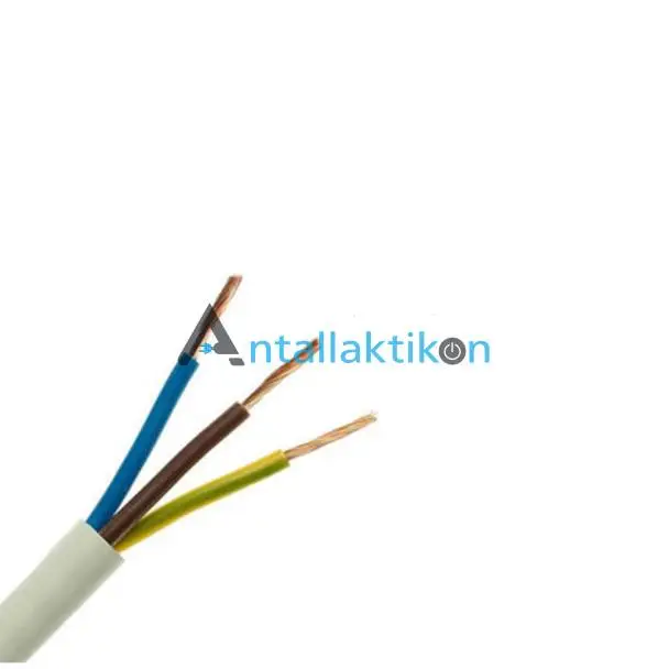 Καλώδιο εύκαμπτο 3 x1,5mm στρογγυλό λευκό ανά μέτρο 