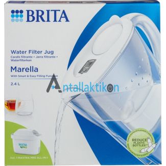 Κανάτα με φίλτρο νερού BRITA MARELLA 2,4 Lt. Λευκή