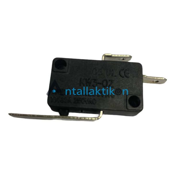 Μικροδιακόπτης  2 επαφών 16A 250V με λαμάκι & επαναφορά