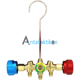 Κάσα μανομέτρων αλουμινίου διπλή με βάνα & δείκτη