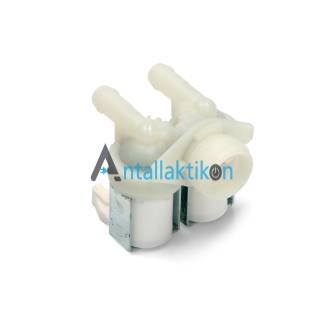 Βαλβίδα εισαγωγής νερού διπλή 180ο Φ12 κουμπωτή με κλέμα πλυντηρίου ρούχων CANDY /  HOOVER / OTSEIN / ZEROWATT