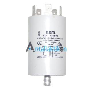 Πυκνωτής αντιπαρασιτικός 0,47μF 16A/250Volt  0,68M Ohm, 2x0,010΅F 5 επαφών Γενικής χρήσης