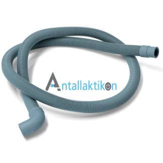 Σωλήνας σπιράλ 1,50m με γωνία αποχέτευσης νερού πλυντηρίου ρούχων/πιάτων (τρύπες 19mm &22mm)