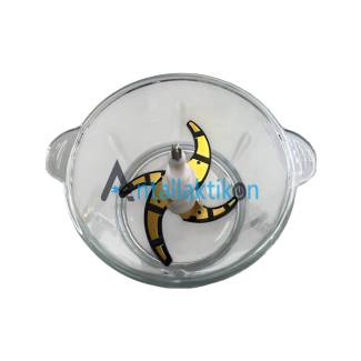 Μπολ γυάλινο κόπτη με καπάκι και μαχαίρι ROHNSON R-5120 Original