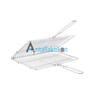 Σχάρα ψησταριάς διπλή γαλβανιζέ με σπαστά χέρια 25x37cm