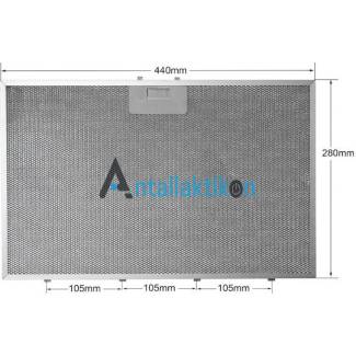 Φίλτρο απορροφητήρα μεταλλικό 28x44cm TEKA / ARCELIK / BEKO Original 9198810134, 81455031