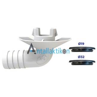 Σύνδεσμος αποχέτευσης κλιματιστικού με γωνία 16mm 45/19mm (εξωτερικής μονάδας)