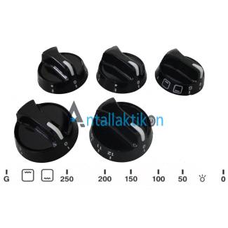 Κουμπιά μαύρα μεικτής κουζίνας σετ 5 τεμαχίων με κοντό λαιμό  Γενικής χρήσης