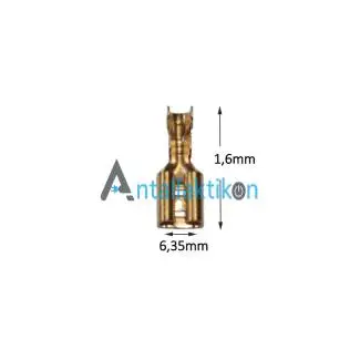 Ακροδέκτης κως ορύχαλκος θηλυκός 6,35mm 100τεμ