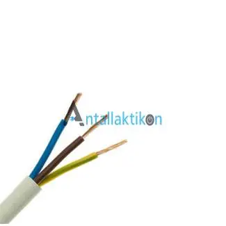 Καλώδιο εύκαμπτο 3 x1,5mm στρογγυλό λευκό ανά μέτρο