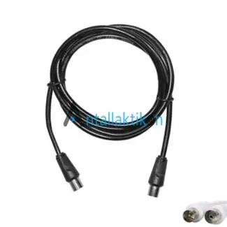 Καλώδιο κεραίας τηλεόρασης 1,5m με αρσενικό & θηλυκό βύσμα μαύρο