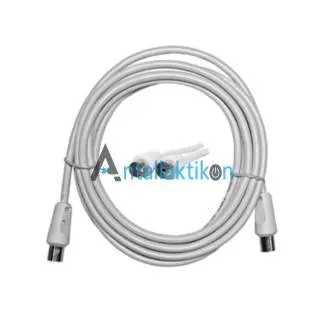 Καλώδιο κεραίας τηλεόρασης 5m με αρσενικό & θηλυκό βύσμα λευκό