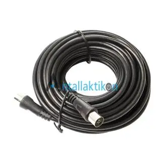 Καλώδιο κεραίας τηλεόρασης 10m με αρσενικό & θηλυκό βύσμα μαύρο