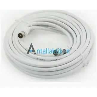 Καλώδιο κεραίας τηλεόρασης 10m με αρσενικό & θηλυκό βύσμα λευκό