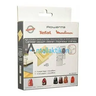 Σακούλες σκούπας ROWENTA COMPACTEO, CITI SPACE, MINI SPACE / TEFAL COMPACTEO / MOULINEX Original ZR003901 χάρτινες