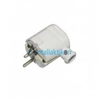 Φις καλωδίου ρεύματος σούκο αρσενικό λευκό γωνιακό