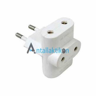 Φίς διπολικό - Σταυρός με 3 θέσεις λευκό