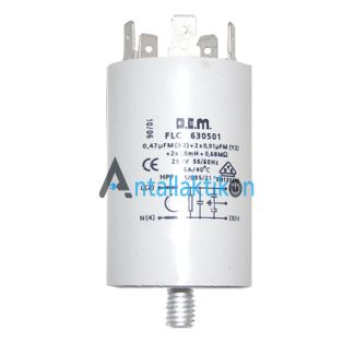 Πυκνωτής αντιπαρασιτικός 0,47μF 16A/250Volt  0,68M Ohm, 2x0,010΅F 5 επαφών Γενικής χρήσης