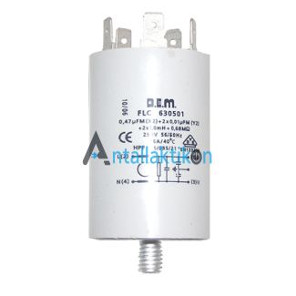 Πυκνωτής αντιπαρασιτικός 0,47μF 16A/250Volt  0,68M Ohm, 2x0,010΅F 5 επαφών γενικής χρήσης