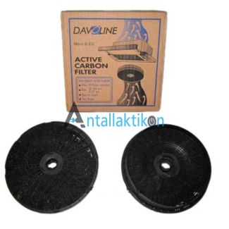 Φίλτρο άνθρακα απορροφητήρα DAVO / DAVOLINE P1619 Φ17cm 2 τεμ