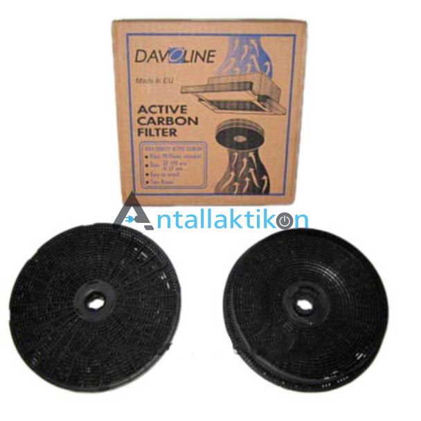 Φίλτρο άνθρακα απορροφητήρα DAVO / DAVOLINE P1619 Φ17cm 2 τεμ